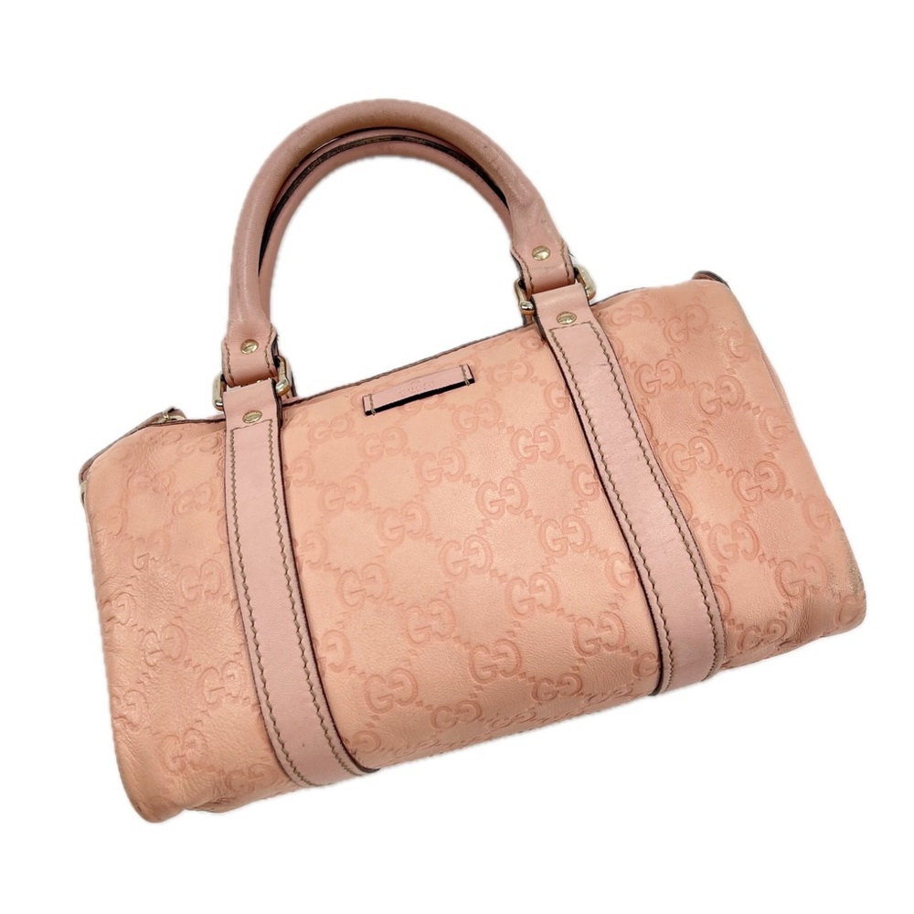 GUCCI GG Small Joy Boston Bag Guccissima Leather Powder/Baby Pink Authentic - Picture 12 of 17